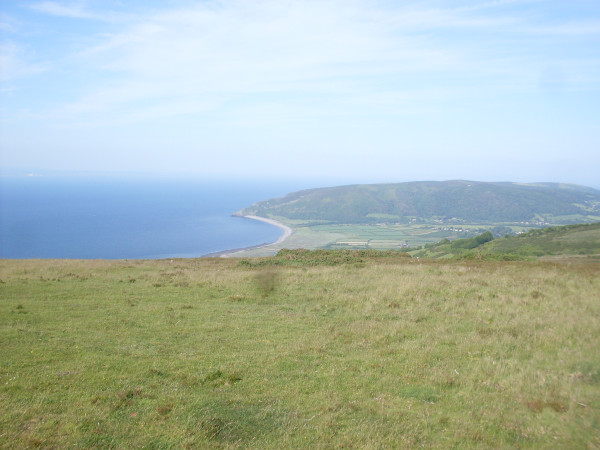 Porlock, out of sight, immediately below, Minehead North Hill beyond